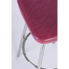 Agnes bar stool in red eco-leather, chromed steel legs, x 2 pcs