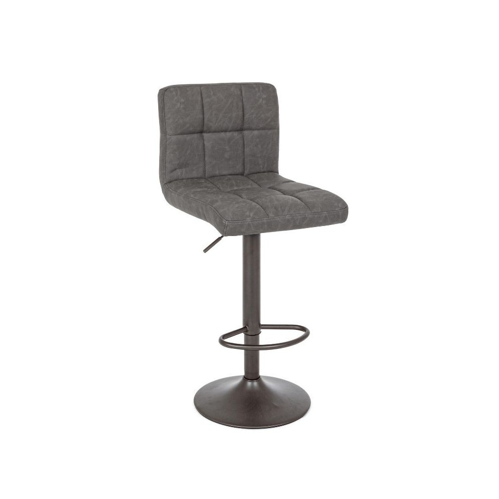 Greyson bar stool with imitation leather upholstery, vintage dark gray color, x 2 pcs