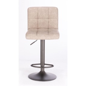 Greyson bar stool with imitation leather upholstery, vintage light gray color, x 2 pcs