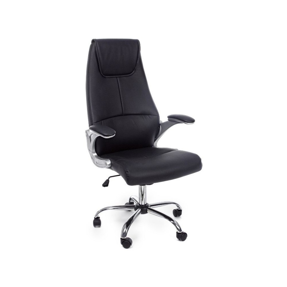Camberra office armchair in imitation leather, black color
