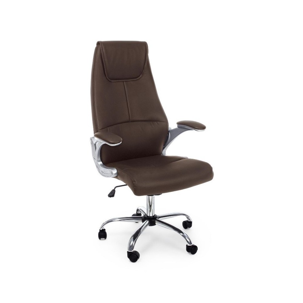 Camberra office armchair in imitation leather, brown color