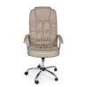 Dehli office armchair with imitation leather armrests, dove gray color