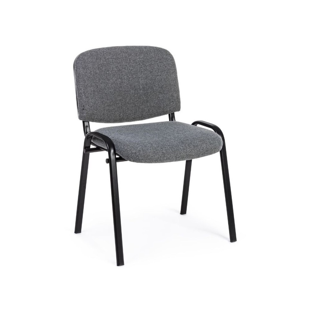 Conference chair in polyester fabric, gray color,
