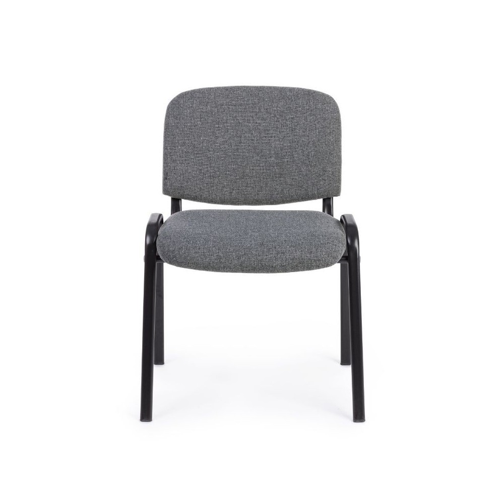Conference chair in polyester fabric, gray color,