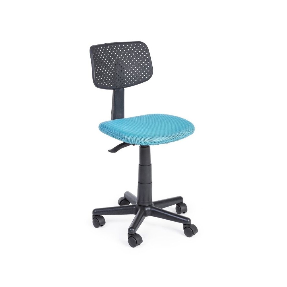Chaise de bureau Artemis en tissu maille polyester, couleur bleu clair