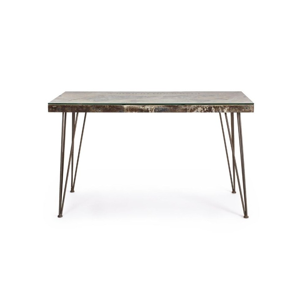 Atlantide desk 130X65, glass and MDF top, with