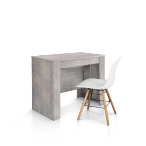 Tavolo consolle Elba con 4 allunghe da 45 cm, nobilitato finitura beton