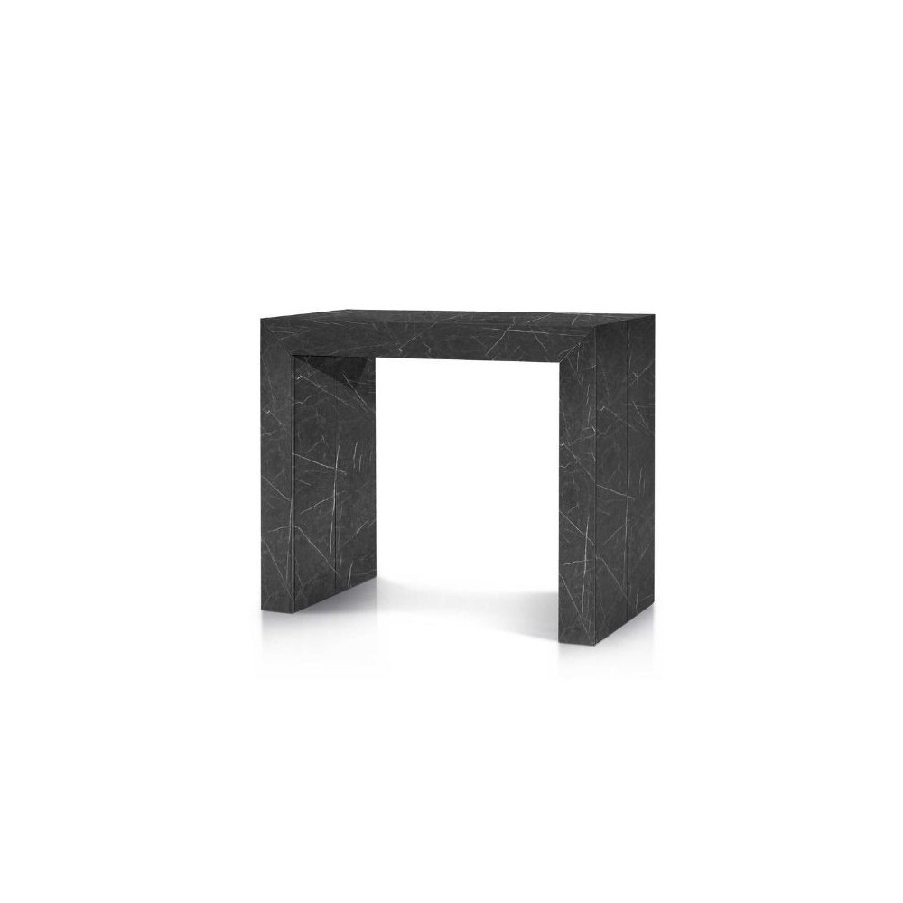 Table console Elba avec 5 rallonges de 50 cm, mélaminé finition marbre