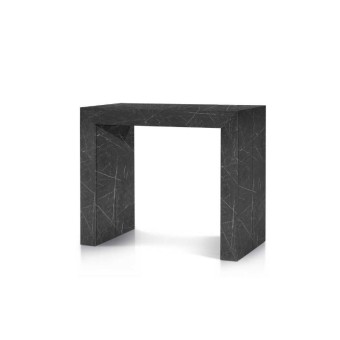 Table console Elba avec 5 rallonges de 50 cm, mélaminé finition marbre