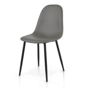 Alyssa chair in eco-leather, metal legs, x 4 pcs
