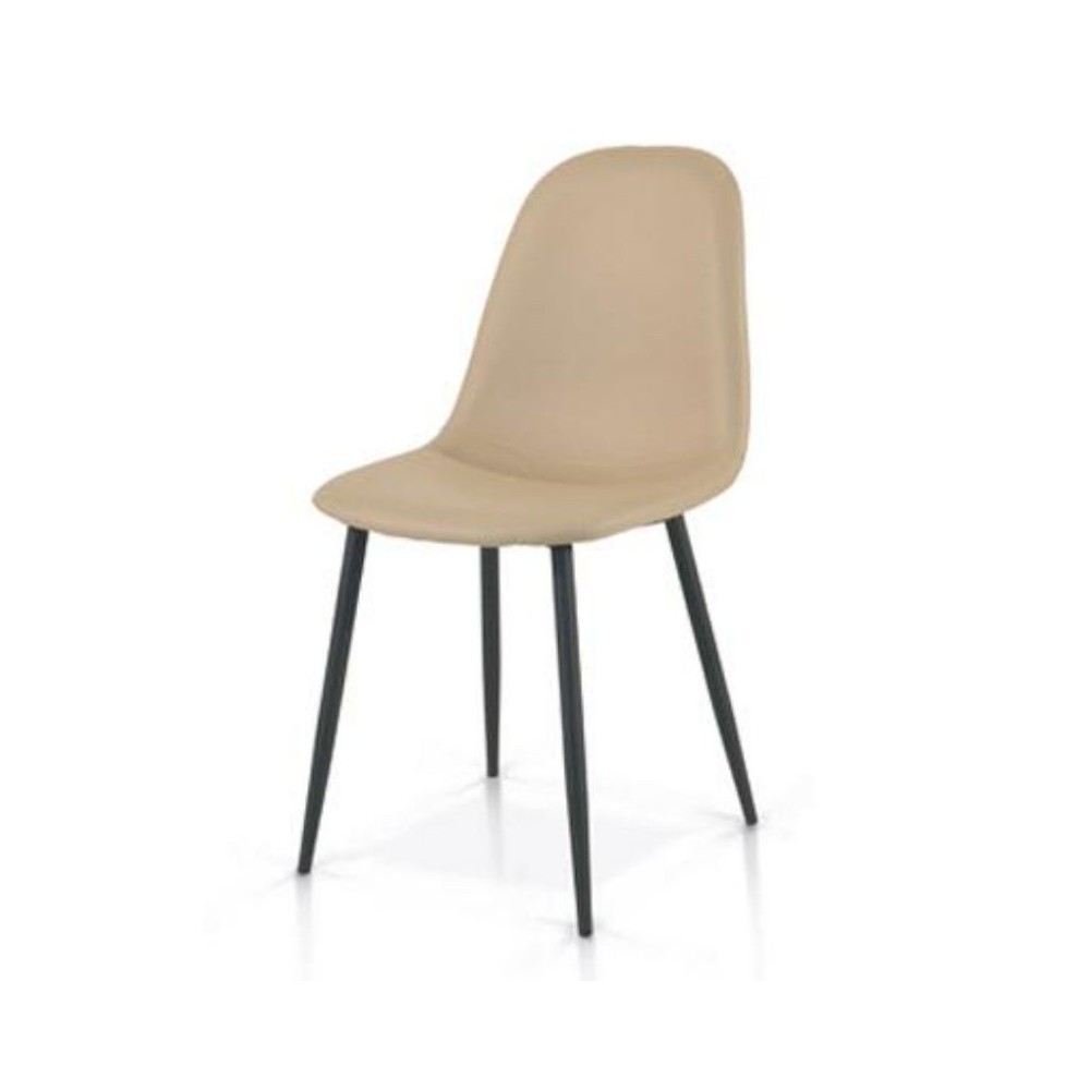 Alyssa chair in eco-leather, metal legs 928