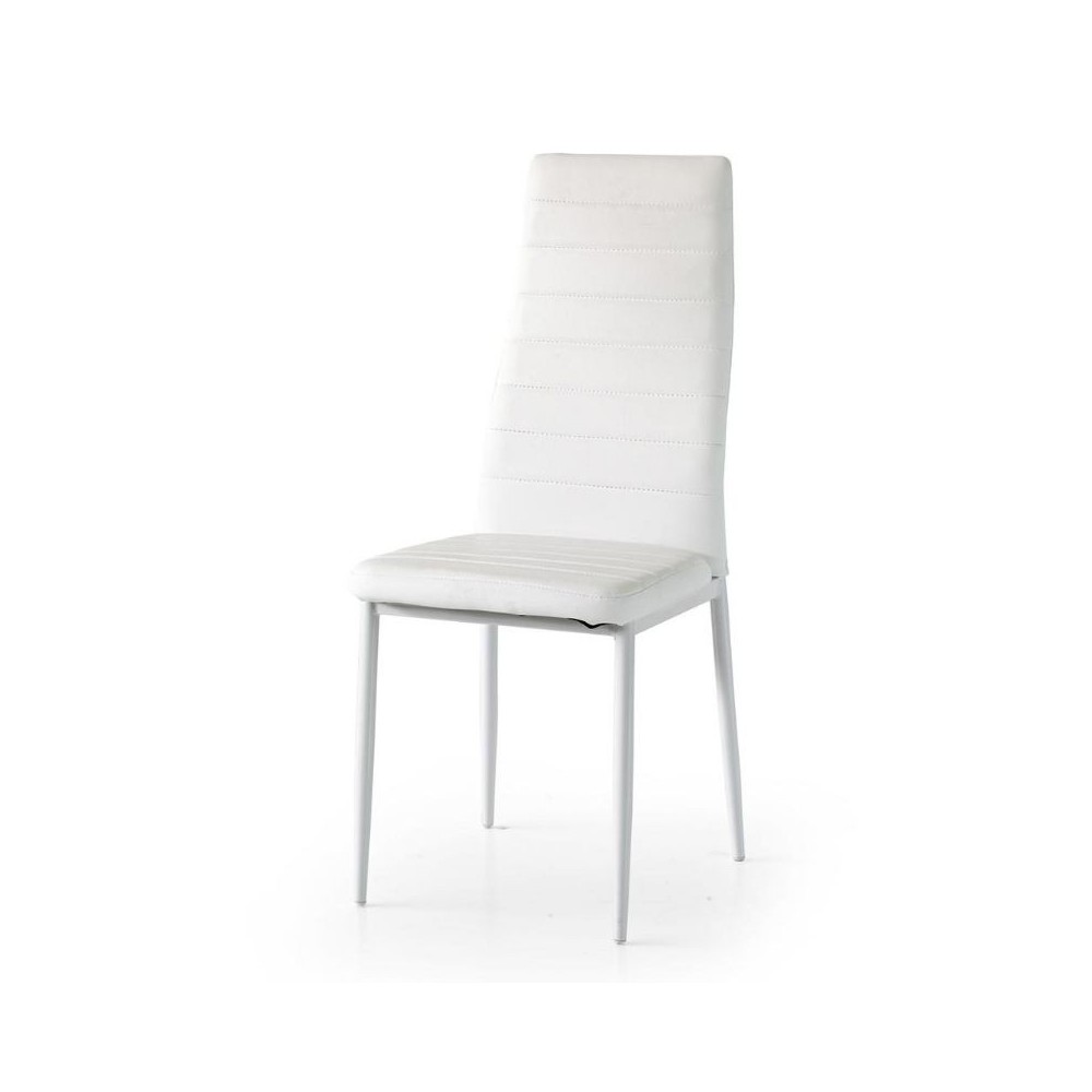 Alma upholstered chair in eco-leather, metal legs 995