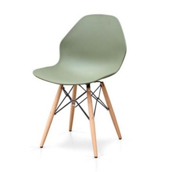 Chloe chair with polypropylene seat, wood structure, x 6 pcs