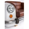 Canapé Ambassador 2 places avec assise en cuir de buffle véritable, couleur de la carrosserie blanche