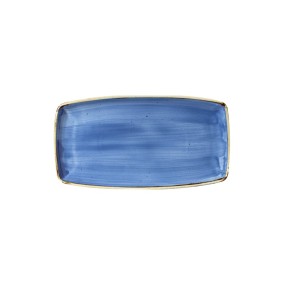 Assiette rectangulaire bleue 35 x 18 cm Stonecast
