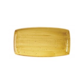 Assiette rectangulaire jaune 35 x 18 cm Stonecast