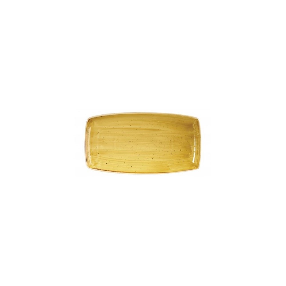 Assiette rectangulaire jaune 35 x 18 cm Stonecast