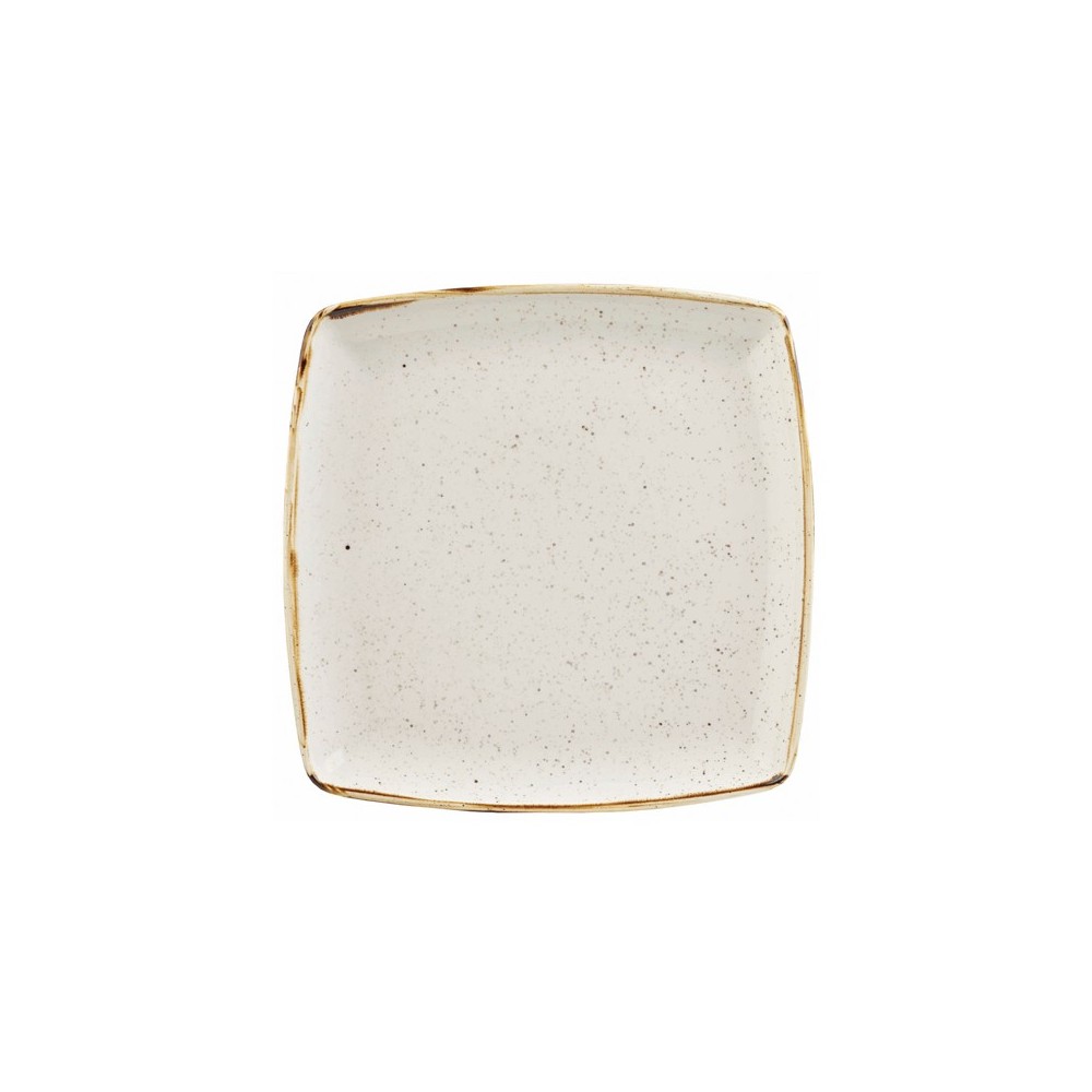 Square ivory plate 26.8 cm Stonecast
