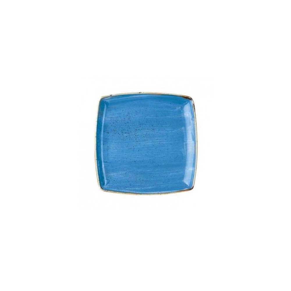Assiette carrée bleue 26,8 cm Stonecast