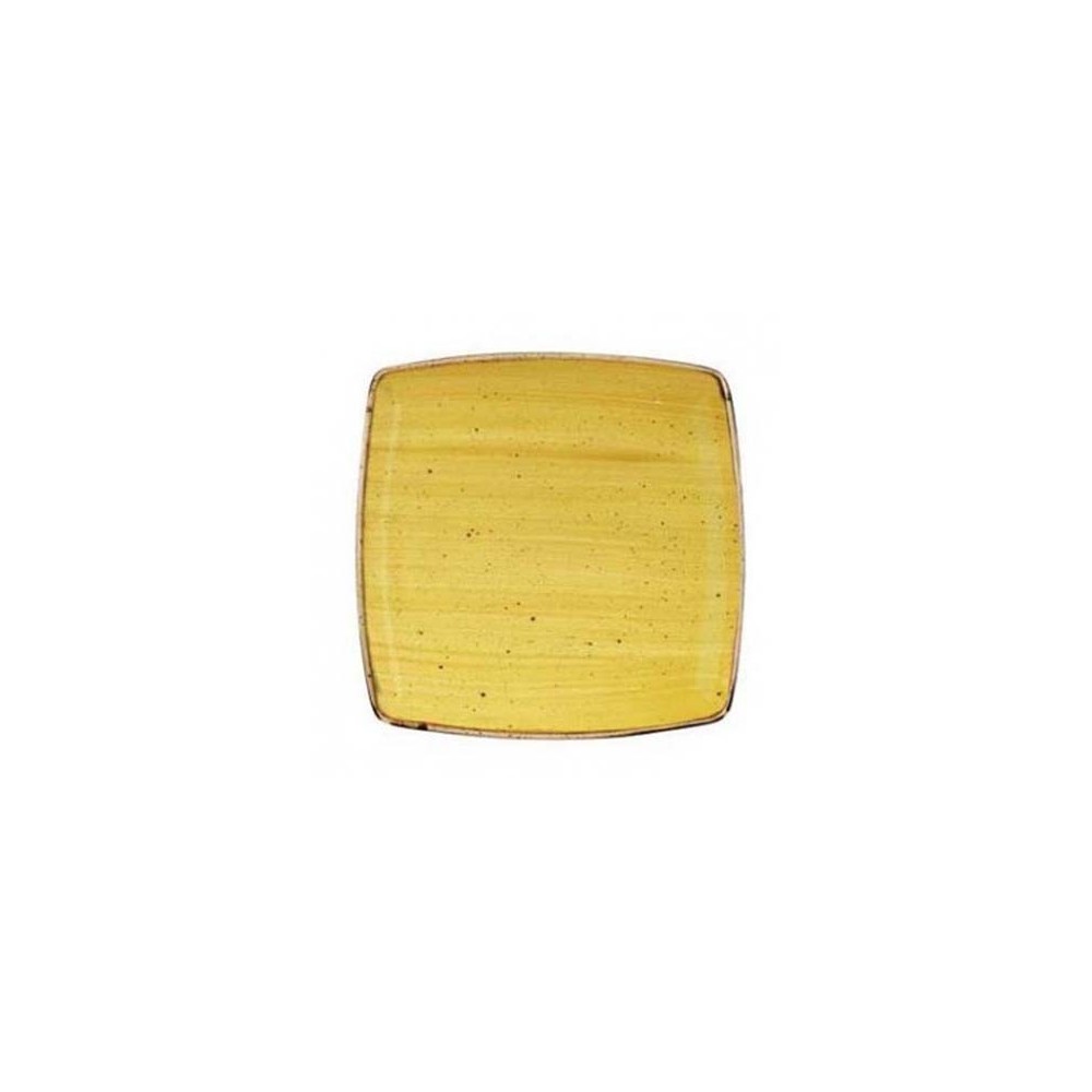 Assiette carrée jaune 26,8 cm Stonecast 64001