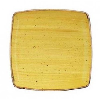 Yellow square plate 26.8 cm Stonecast