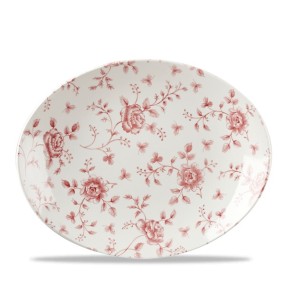 Assiette ovale cm 31,7 Vintage-Cramberry Rose