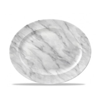 Assiette ovale grise 36 cm texture grise 2979300
