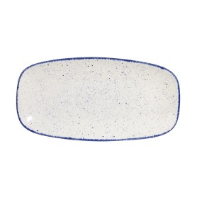 Blue rectangular plate 29 x 15 cm Stonecast Indigo