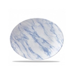 Assiette Ovale 31 cm Texture Bleue