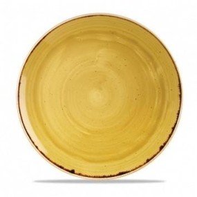 Yellow coupe plate 32 cm Stonecast