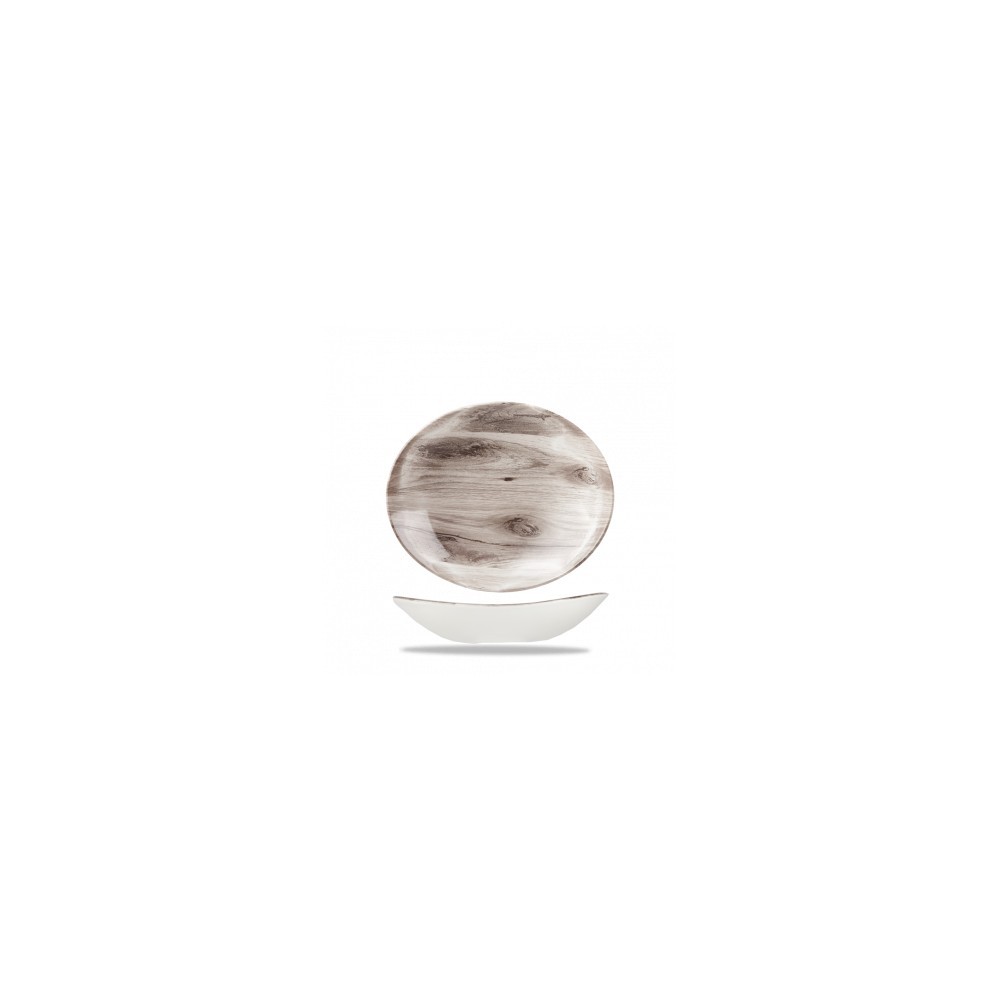 Assiette Ovale 25 cm Texture Sépia