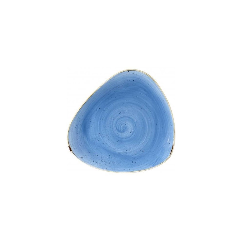 Assiette triangulaire bleue 26 cm Stonecast