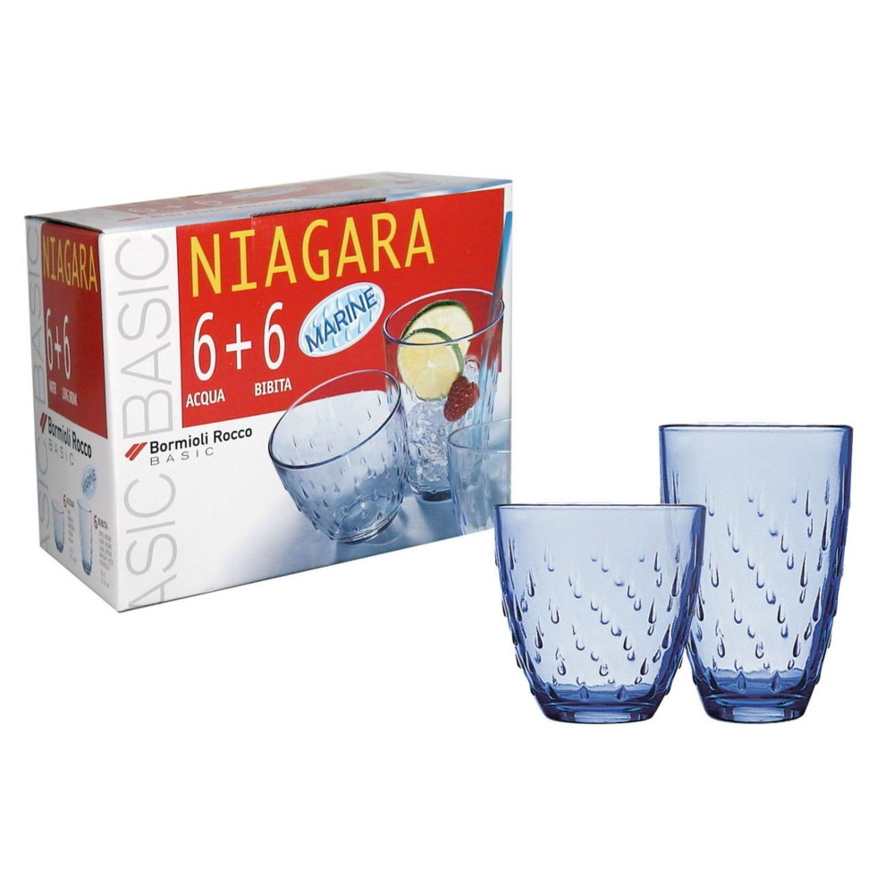 Verres à eau et boissons gazeuses Niagara Acqua set de 12 pièces