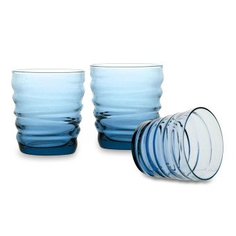Water glass Riflessi Acqua Sapphire Blue pack of 3 glasses