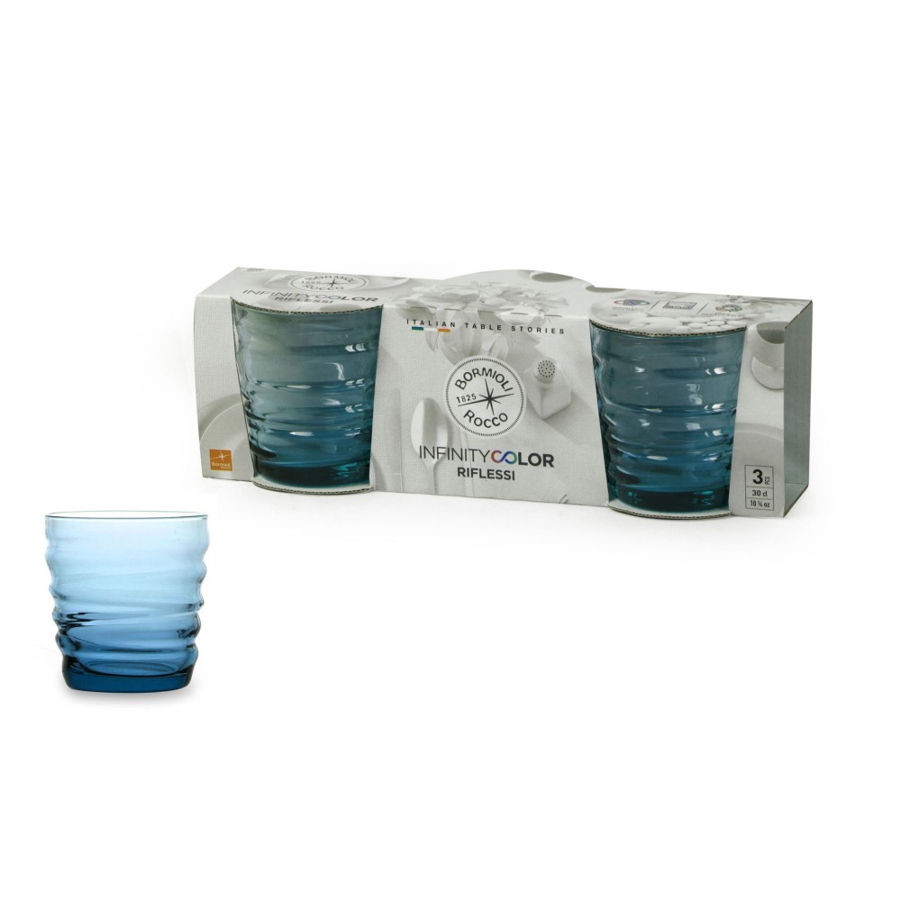 Water glass Riflessi Acqua Sapphire Blue pack of 3