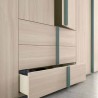 Penta modern 6-door wardrobe with natural elm drawers