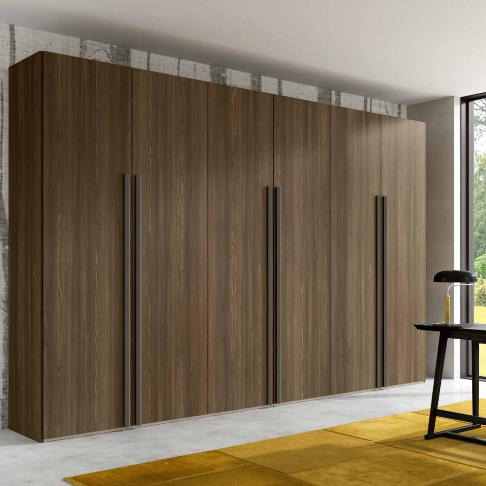 Penta wardrobe with 6 modern hinged doors in matt