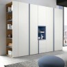 Penta armoire moderne 6 portes avec compartiment ouvert et bibliothèque d'extrémité