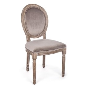 Bizzotto MATHILDE CHAIR in dove gray velvet Pack x 2 chairs