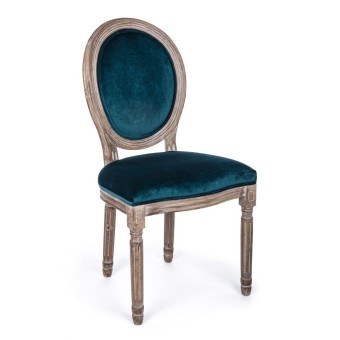 Bizzotto MATHILDE DEEP CHAIR in velvet, Pack of 2 chairs