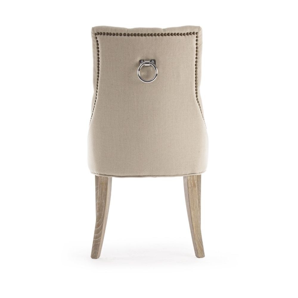 Bizzotto CALLY CHAIR natural fabric, Pack of 2