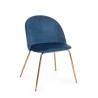 Bizzotto TANYA CHAIR dark blue velvet, Pack of 4 chairs