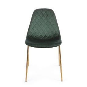 Bizzotto Terry chair, dark green velvet, Pack of 4 chairs