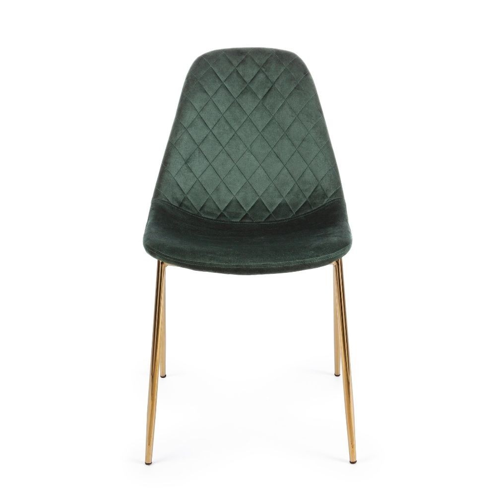 Bizzotto Terry chair, dark green velvet, Pack of 4
