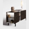 Ponte sideboard, living area with smoked glass shelves
