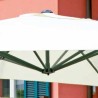 Parapluie rectangulaire 3 x 4 m avec anse, polyester écru et gris tourterelle