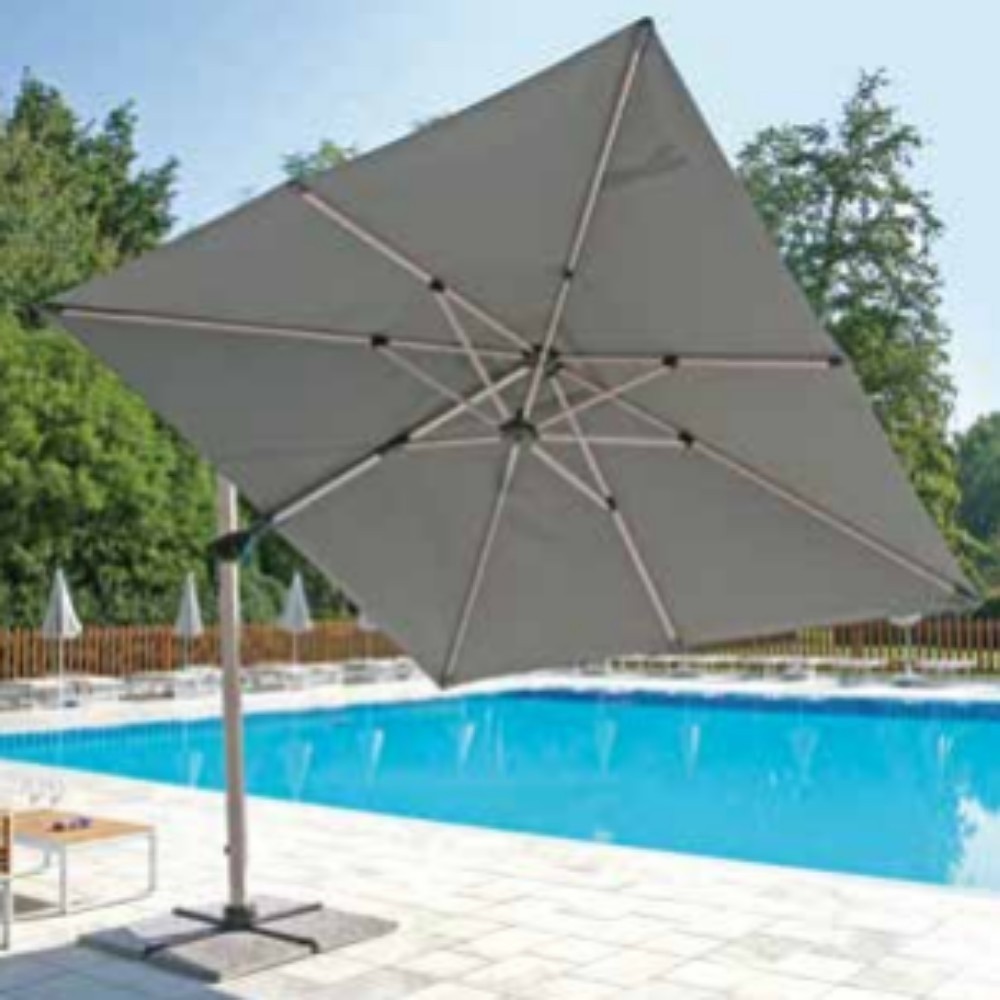 Square umbrella 3 x 3 m Olefin gray fabric with