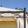 Hexagonal gazebo Ø 4 m sand-colored resinated polyester, with windproof