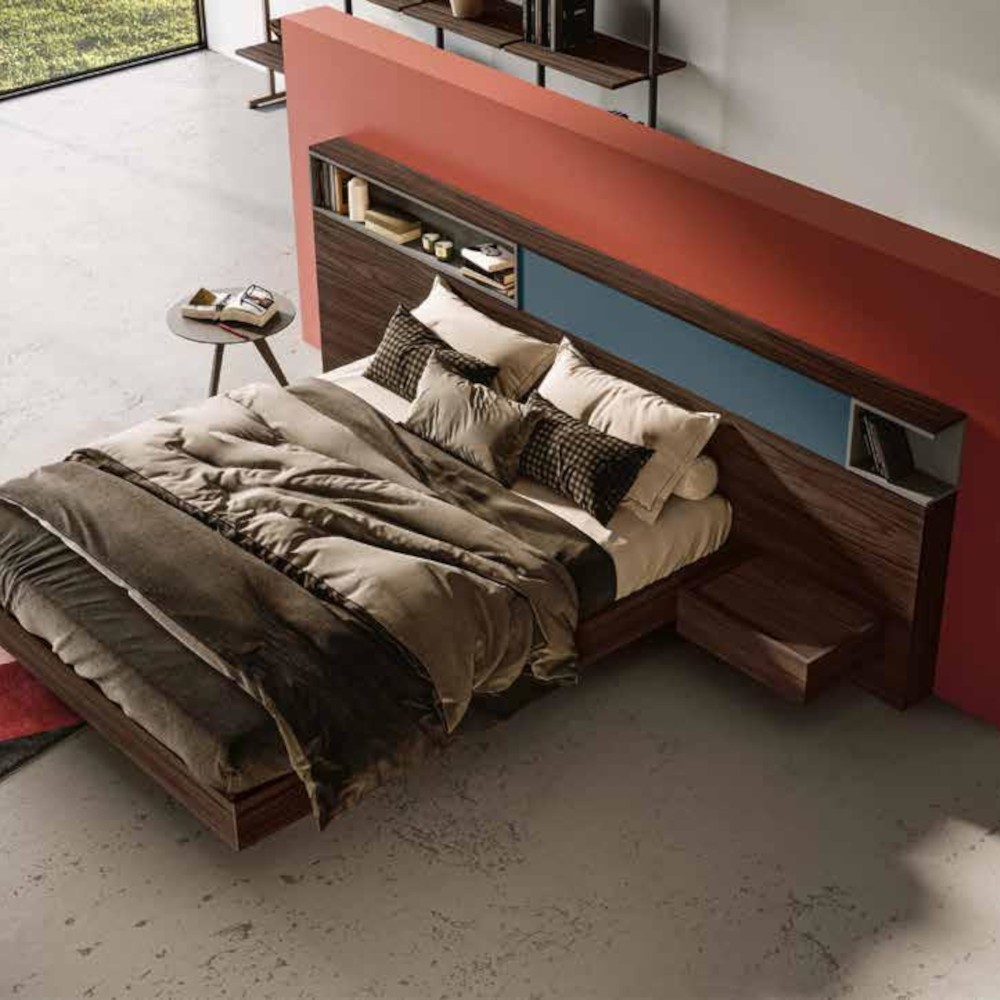 Modern double bed in wood, Dado model