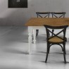 Table extensible Arno avec plateau en chêne massif et pieds blancs